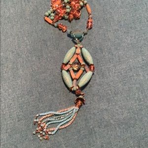 Beautiful beaded turquoise necklace from buckle
